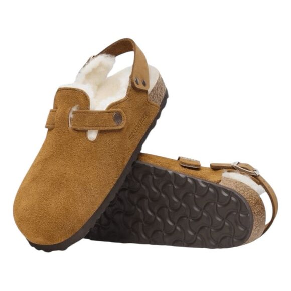 Birkenstock Tokio Shearling Lined Mink Suede Leather Slip-On Clog 42 W11 / M9 - Picture 1 of 10
